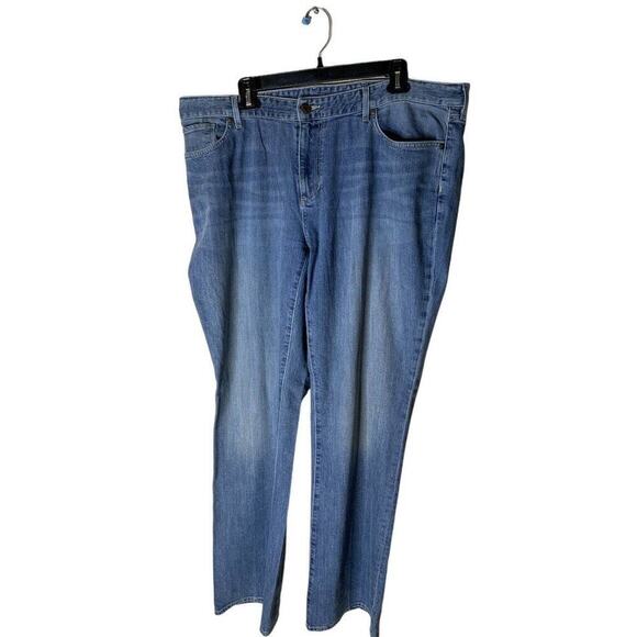 Vintage Eddie Bauer Jeans Womens Plus Size 18 Straight Bootcut Medium Wash Denim - Picture 1 of 11